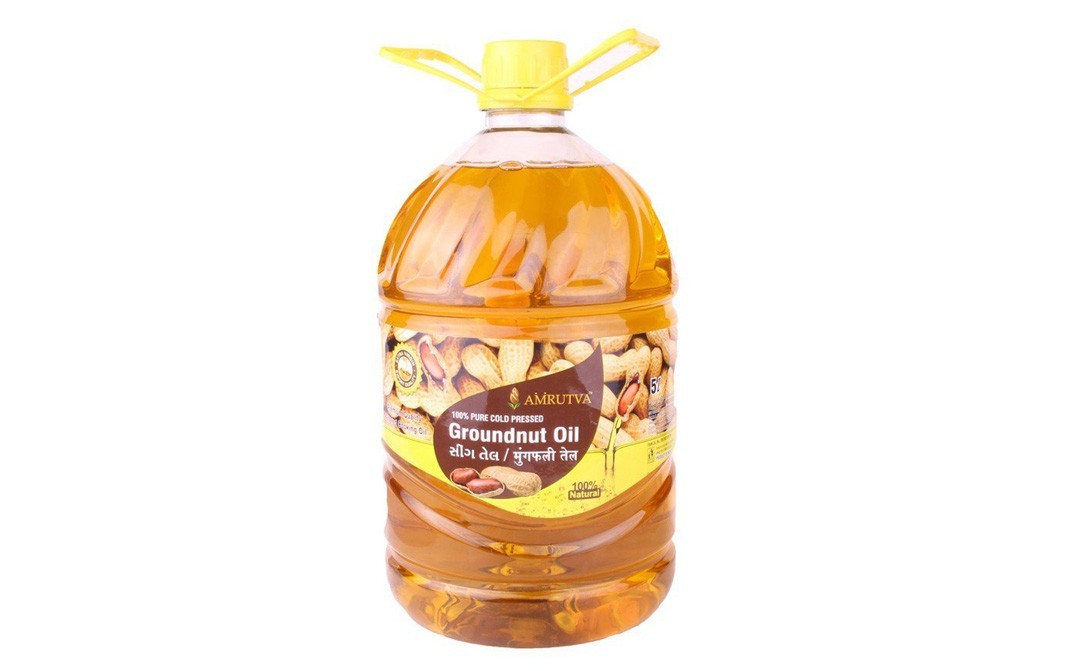 Amrutva Extra Virgin Cold Pressed Groundnut Oil   Bottle  5 litre
